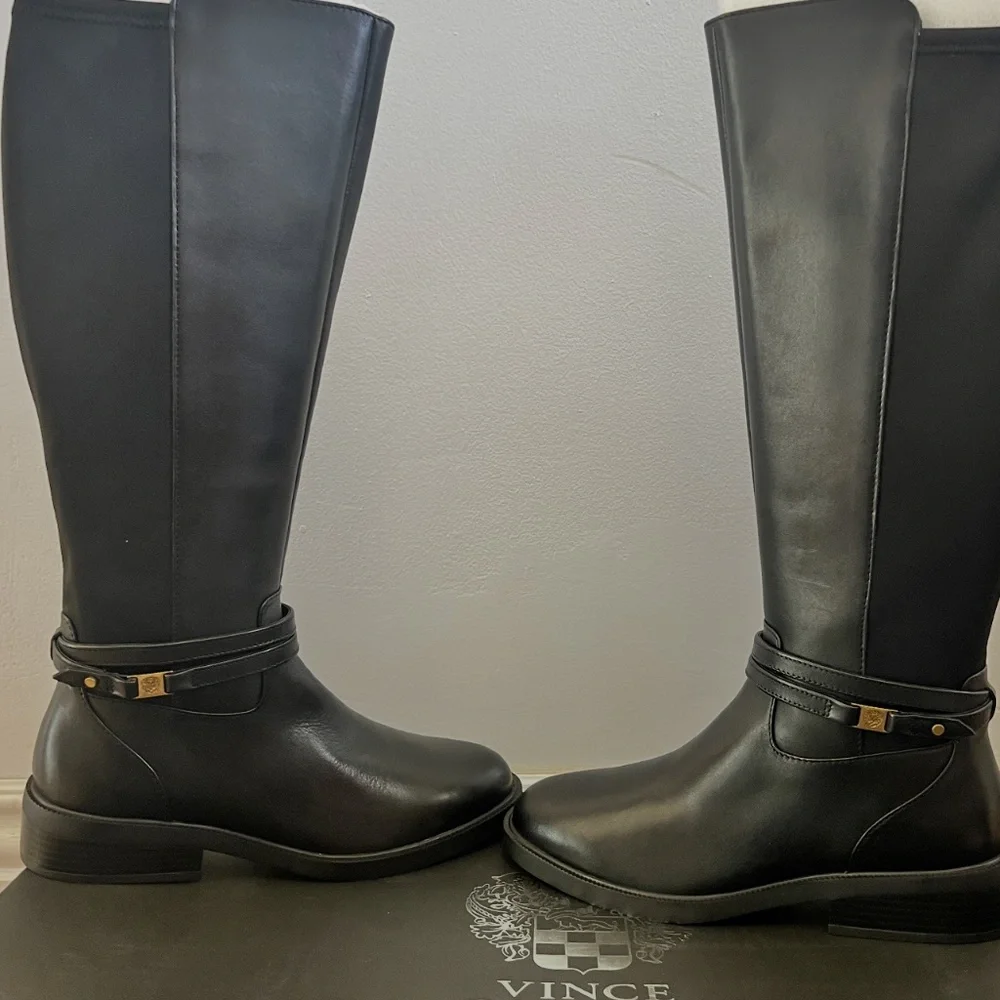 Vince Camuto Leather Boho Coquette Great 4 Riding, 9 wide calf Tall, WATER RESIS